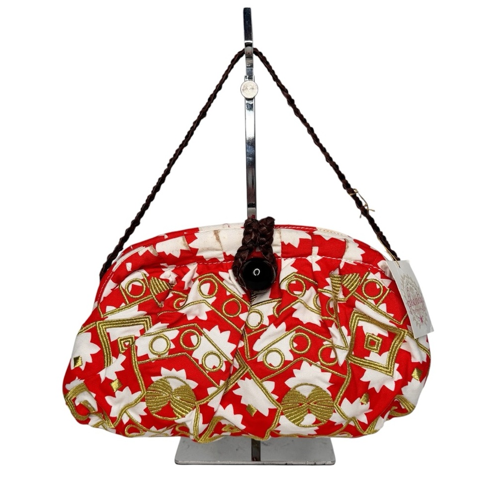 Plenty by Tracy Reese Frame Clutch in Jungle Tomato Bag NWT